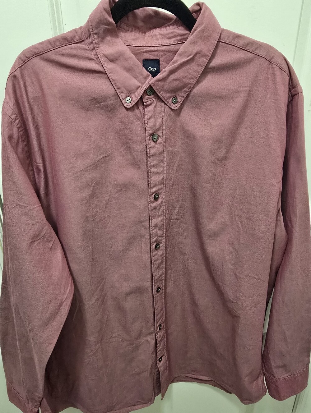 GAP Mens XXL Mauve Purple Pink Cotton Long Sleeve Casual Button Down Shirt